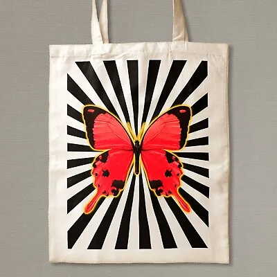 Butterfly Print Tote Bag Psychedelic Butterfly Tote Bag Bag For Life • £10.99