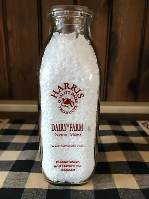 Harris Dairy Pint Milk Bottle Dayton Maine • $8