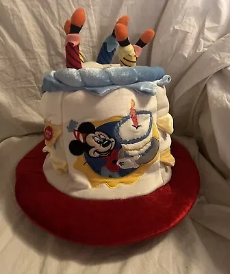 Disney World Disneyland Birthday Cake Hat Light Up Candles Mickey Mouse Adult • $32