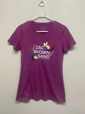 Zac Brown Band Womens Tapered Shirt Down The Rabbit Hole Live Concert Med Purple • $14.99