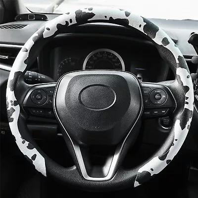 38cm 15'' Car Steering Wheel Cover Cow Print Non-slip Universal Car Accessories • $11.99