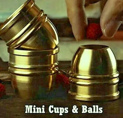Mini Brass Cups & Balls + Chop Cup +3 Final Load Balls & Insert Magic Trick Gift • $58.95