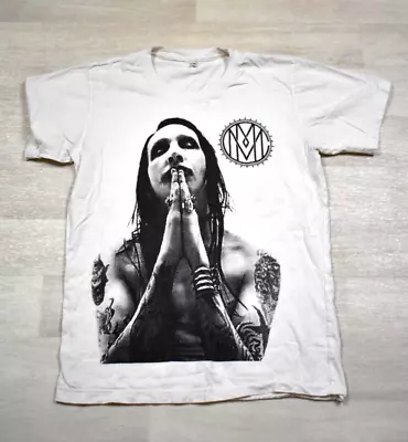 Marilyn Manson Reprint T Shirt Womens 38 White FLAWED • $9.88