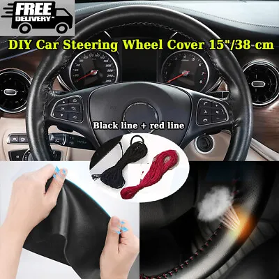 DIY Car Steering Wheel Cover Needle Thread Anti-slip Black For Volvo VNL VN VNM • $11.94