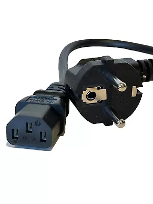 2.5M IEC Mains Power Lead For Monitor PC Kettle C13 Cable EU 2 PIN C13 Euro Plug • £3.94