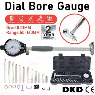 Dial Bore Gauge 50-160MM Diameter Indicator Measuring Engine Cylinder Tool Kit • $55.95