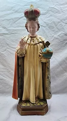 Vintage Infant Jesus Of Prague Hand Painted Religious Chalkware Statue 16   • $24.90