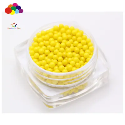 New 1000 Pcs Glass Yellow Micro Beads Small No Hole 1.5-2mm Nail Art Caviar • $0.99