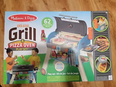 Melissa & Doug Wooden Deluxe Barbecue Grill Smoker Pizza Oven Food Toy WOW 2024 • $125.99