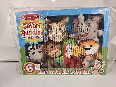 Melissa And Doug Safari Hand Puppets Tiger Giraffe Zebra Elephant Monkey Parrot • $31.99