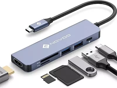 USB C Hub HDMI USB C Dongle MacBook Pro Adapters With 100W PD NOVOO 6 In 1 • £25.62