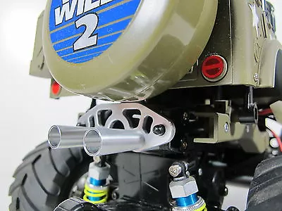 Custom Aluminum Muffler Battery Stopper Tamiya 1/10 RC Wild Willy 2 WR-02 VW Bus • $37