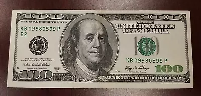 Series 2006 A ~ US One Hundred Dollar Bill Note $100 ~ New York ~ KB 09980599 P • $130