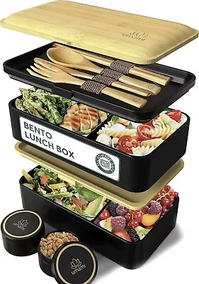 Umami Bento Box Adult Lunch Box W/utensils & Jars 40 Oz Microwavable Bento Box • $18.99