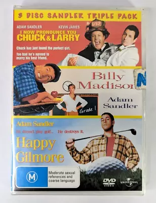 Happy Gilmore + Chuck And Larry + Billy Madison DVD R4 PAL Adam Sandler NEW • $14.95