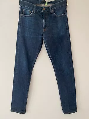 Uniqlo Kaihara Japanese Denim Jeans Men’s W32 Slim Fit Blue Straight Leg • £14.50