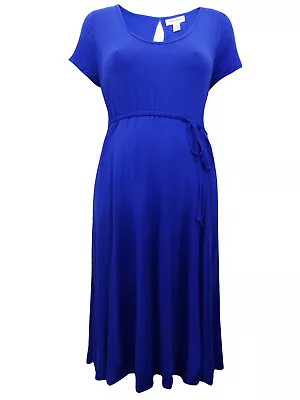 Motherhood Maternity Classic Royal Cobalt Blue Tea Dress Size 10 12 14 16 New • £5.53