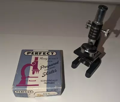 Vintage Japan Mini Melbin Microscope  With Perfect Slides In Box • $29.99