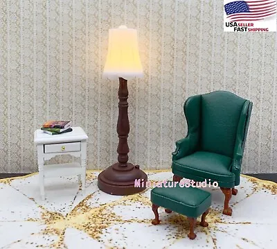 1/6 LED Desk Brown Lamp Light Furniture Dollhouse Miniature Toys • $7.95