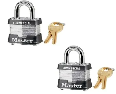 Master Lock 3KA-3447 1-1/2  Laminated Keyed Alike Padlock 3/4  Shackle - 2 Pack • $38.90