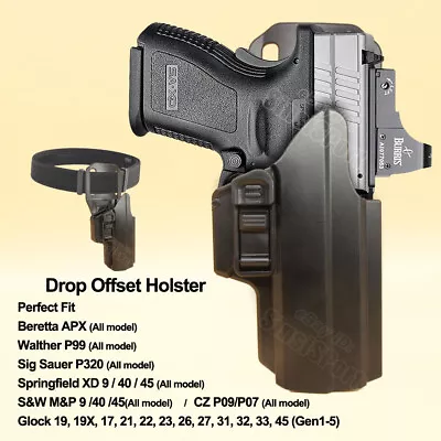 IPSC Drop Offset Holster For Springfield XD 9 Mm Beretta APX Sig P320 S&W MP 45 • $23.90