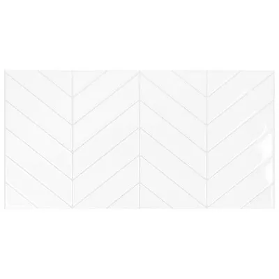 Smart Tiles 2pk Chevron XL Glossy Peel & Stick 3D Tile Paper Backsplash White • $11.99