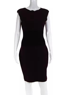 Milly Womens Bateau Sheath Dress Burgundy Black Size Medium 11215450 • $19.99