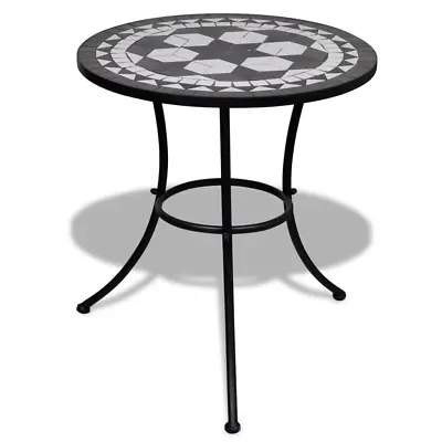 NNEVL Bistro Table Black And White 60 Cm Mosaic • $202.24