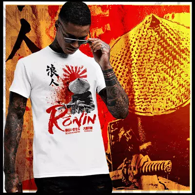 Samurai Warrior Stance Bushido Code Kanji Japanese Katana Ronin Assassin T-Shirt • $19.99