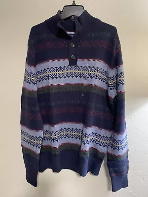 NWT Tommy Hilfiger Mens Size Large Mock Neck Fair Isle Sweater • $5.99