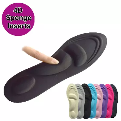 Unisex 4D Memory Foam Orthopaedic Shoe Insoles Pads Comfort Foot Feet Heel NEW • £3.98