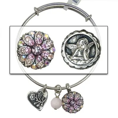 Mariana Guardian Angel Crystal Charm Bangle Bracelet 319 Rose Peach AB Swarovski • $56