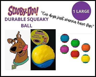 £5.49 • Buy 1 X Large Scooby Doo Durable Squeaky Dog Rubber Ball Toys - 8cm Brand New