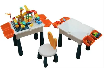 £24.95 • Buy Kids Table & Chair Desk Set Childrens Activity Play & Build  Bricks