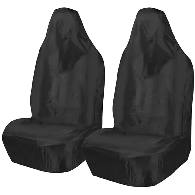 FOR MERCEDES E-CLASS - Heavy Duty Black Waterproof Car Seat Covers - 2 X Fronts • £16.94