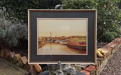 Harry A Teale Watercolour Painting  The Canal Apperley Bridge   23 X 18.5 Inches • £39.99