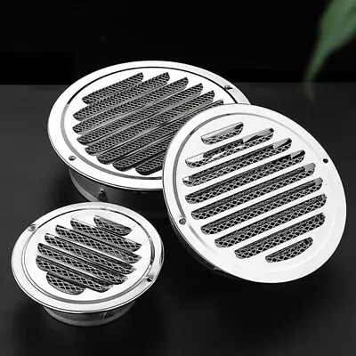 Stainless Steel Exterior Wall Air Vent Grille Round Ducting Air Vent Grille • £3.47