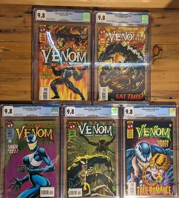 Marvel Comics Venom Sinner Takes All 1-5 Complete Series Run Lot 1995 CGC 9.8 • $600