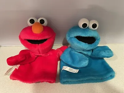 Sesame Street Elmo & Cookie Monster 9.5-Inch Plush Hand Puppet Set • $20.99