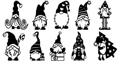 £3.25 • Buy 10 Christmas Gnomes Vinyl Decal Stickers For Wine Glass Mugs Tiles Crafts Party