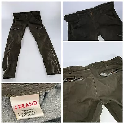 J Brand Houlihan Skinny Leg Pants Sz 29 Green Cotton Ankle Zip YGI RE3043 • $49.99