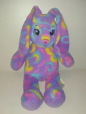 Build A Bear Purple Bunny Rabbit Purple Blue Pink & Yellow Tie-Dye BAB Bunny • £13.49