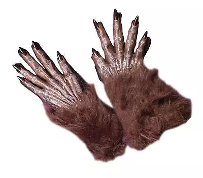 Adult Werewolf Monster 16  Brown Hands Gloves With Fur Costume Fw8274br • $12.13