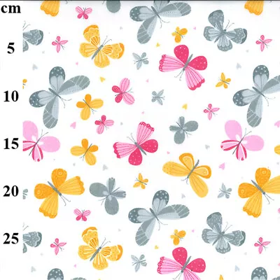 Polycotton Fabric Butterflies Insect Bug Butterfly Moth Hearts • £3.40