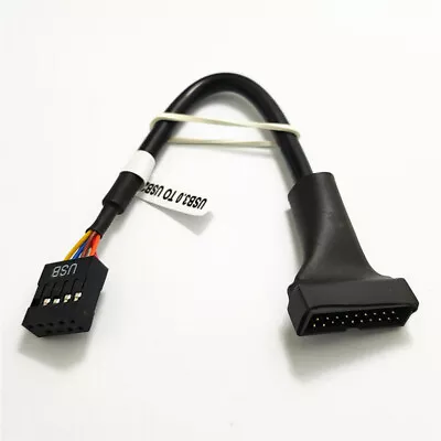 Internal USB 2.0 9-pin Female To USB 3.0 19-pin Male Adapter Cable 15cm For PC • £10.67