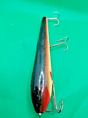 Vintage Fishing Lure Large Wooden Muskie Or Big Pike Lure . • $28.99