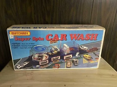 Vintage  MATCHBOX SUPER SPIN CAR WASH  W/Original Box & Play Mat (1981 USA) • $3.99