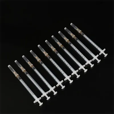 10Pcs 1ml Plastic Syringe Needle Feeder Industry Syringe With Hats Syringlf • $6.57