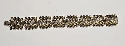 Trifari Bracelet Gold Tone Chevron Swirl Vintage Signed • $11.99
