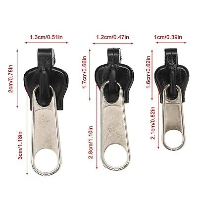Zip Head Tool Universal Repair Replacement Kit 3 Sizes Pieces Tools Zipper Fixer • £2.49
